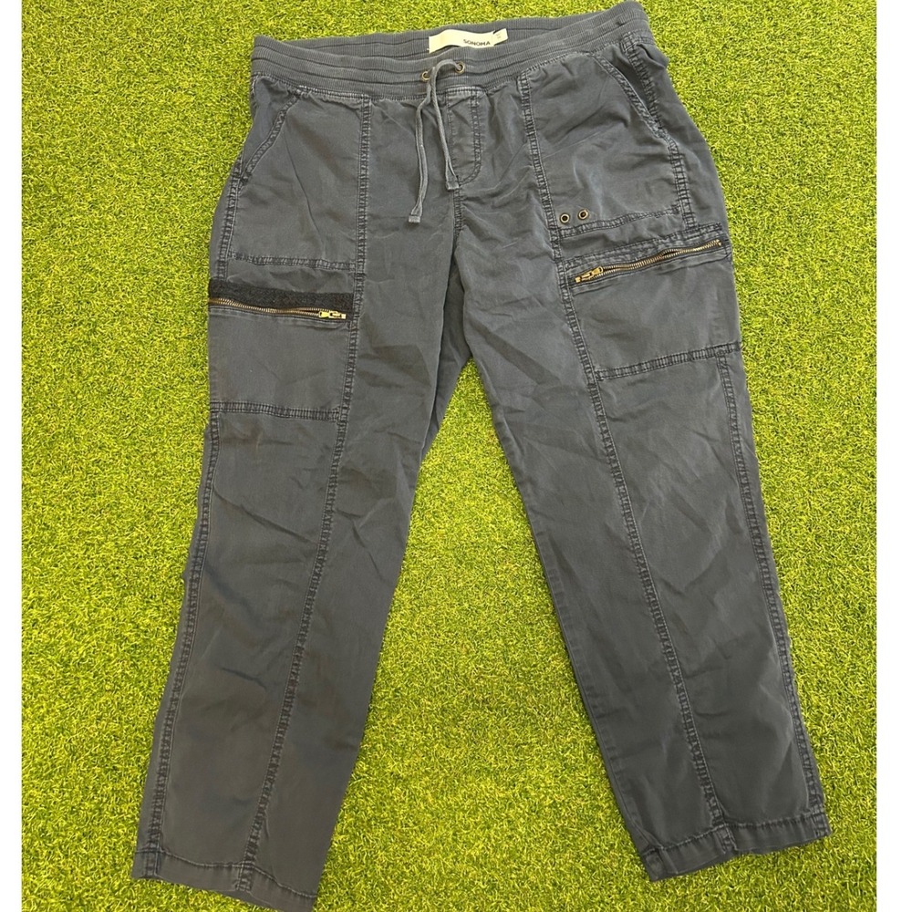 Sonoma Goods For Life Womens Navy Blue Cargo Utility Jogger Pants Size 16‎